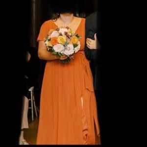 Rust Orange Revelry Harper Chiffon Bridesmaid Dress